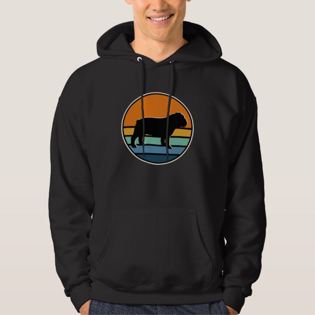 70s Retro Vintage English Bulldog Hoodie (Vorderseite)