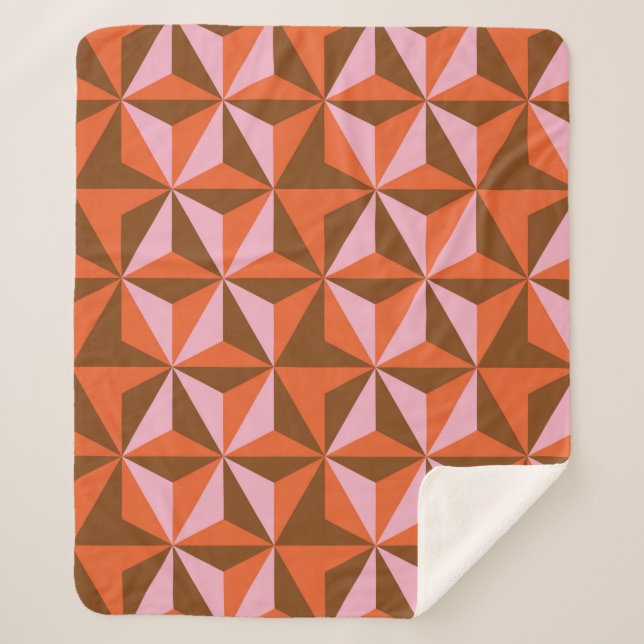 70s retro vintage pattern background sherpadecke (Vorderseite)