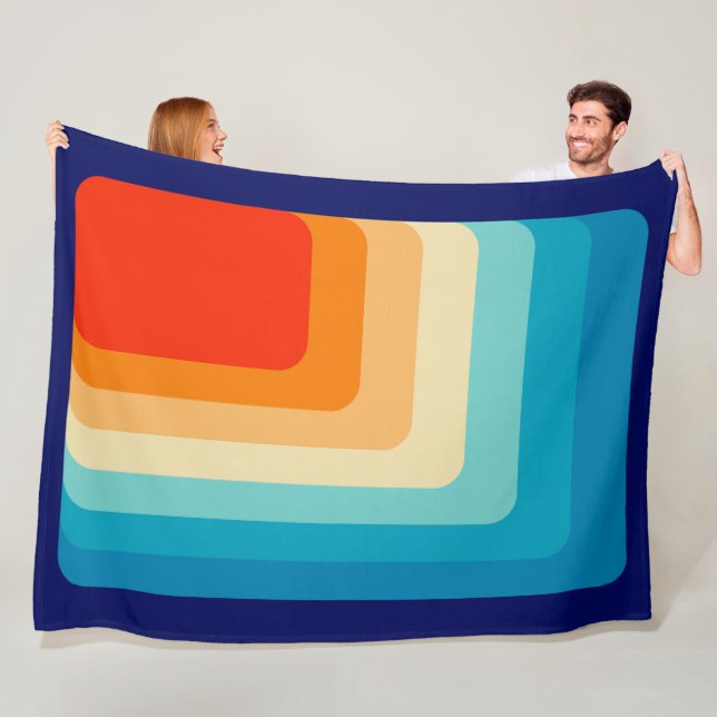 70s Square Rainbow Fleecedecke (Beispiel)