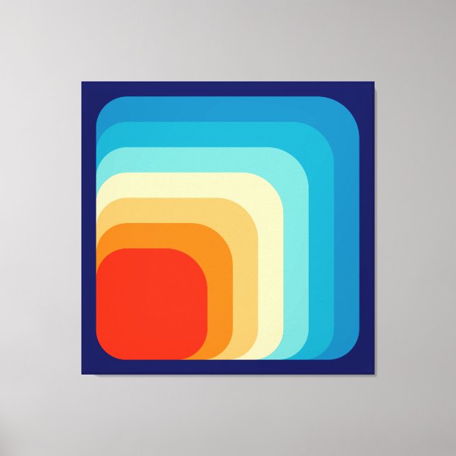 70s Square Rainbow Leinwanddruck (Vorderseite)