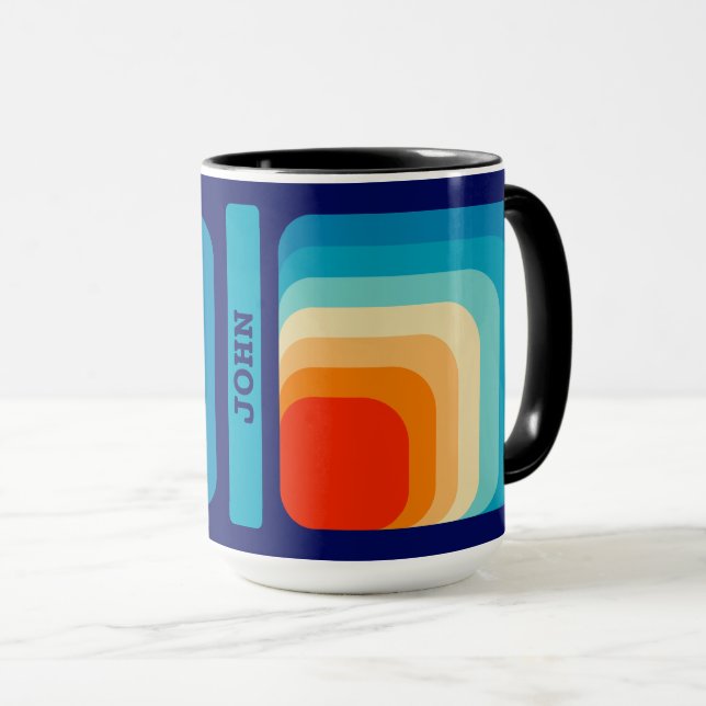 70s Square Rainbow Tasse (VorderseiteRechts)
