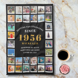 70th Birthday 1956 Family Memories Photo Collage  Geschirrtuch