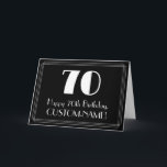 70th Birthday ~ Art Deco Inspired Look "70", Name Karte<br><div class="desc">The front of this Roaring '20s inspired and vintage appearance birthday themed greeting card design features a large art deco look inspired number "70", the message "Happy 70th Birthday, ", a personalized name, and a border pattern consisting of thin lines. The inside features a custom birthday greeting message, or could...</div>