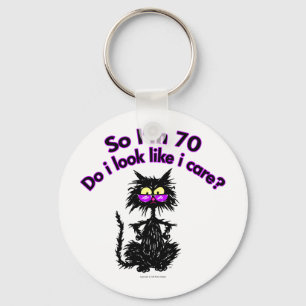 70th Birthday Cat Gifts Schlüsselanhänger