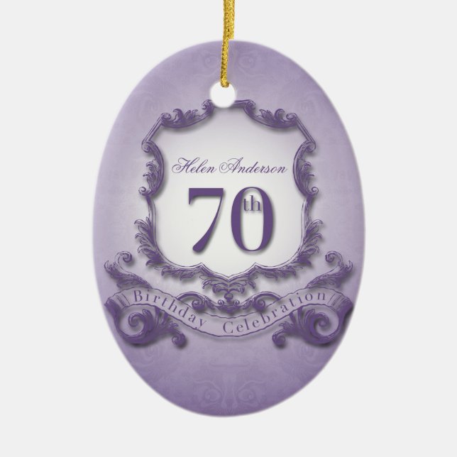 70th Birthday Celebration Personalized Ornament (Vorne)