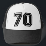 70th Birthday Classic Black Truckerkappe<br><div class="desc">Customized 70th Birthday Hat with classic Black Number 70</div>
