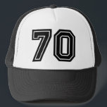 70th Birthday Classic Black Truckerkappe<br><div class="desc">Customized 70th Birthday Hat with classic Black Number 70</div>