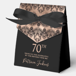 70th Birthday Elegant Rose Gold Lace Geschenkschachtel