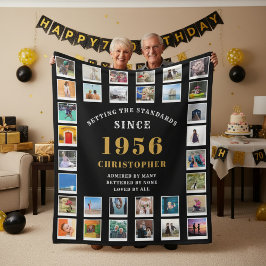 70th Birthday Family Memories Photo Collage  Fleecedecke