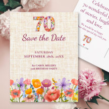 70th Birthday Garden party - Floral Save the Date