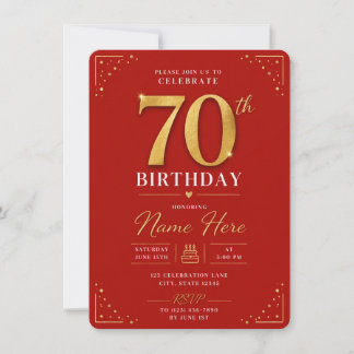 70th Birthday Invitation  Einladung