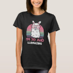 70th Birthday Llamazing Llama 70 Year Old Birthday T-Shirt<br><div class="desc">Retro Vintage Style Birthday Gift Design Perfect To Pair With Shorts,  Leggings Or Jeans For A Casual Yet Trendy Look. Humorous Funny Humor Birthday Gift Outfit For Family Member,  Loved One Or Yourself. Matches Loads Of Clothes. GET YOURS TODAY!</div>