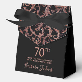 70th Birthday Rose Gold Swirls Thank You Geschenkschachtel