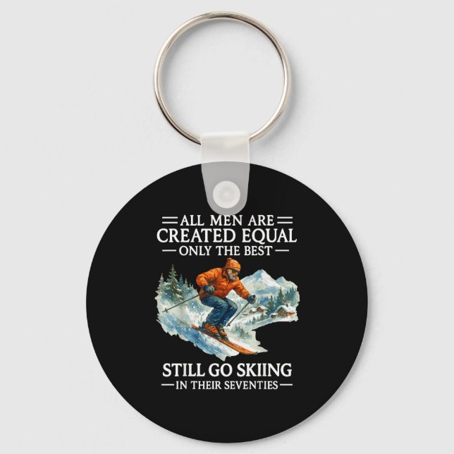 70th Birthday Skier Man 70 Years Old Skiing Lover  Schlüsselanhänger (Vorderseite)