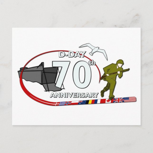 70th D-Day anniversary Postkarte (Vorderseite)