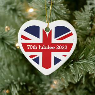 70th Jubilee 2022 /England Flag Keramik Ornament