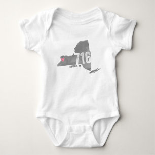 716 Staats-Silhouette des Herz-Büffel-NY New York Baby Strampler