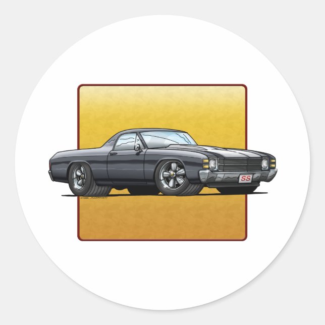 71 El Camino Runder Aufkleber (Vorderseite)