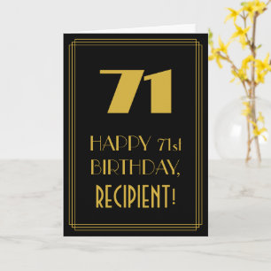71. Geburtstag – Art Deco inspiriertes Aussehen "7 Karte