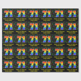 71. Geburtstag: Farbige Musiksymbole, Regenbogen 7 Geschenkpapier