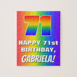 71. Geburtstag: Farbiges, lustiges Regenbogenmuste