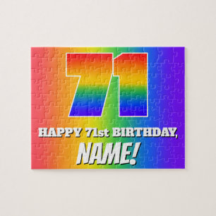 71. Geburtstag — mehrfarbiges Regenbogenmuster "71