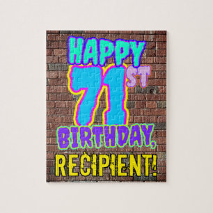 71. Geburtstag ~ Spaß, Urban Graffiti Inspiriert 