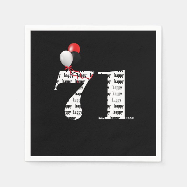 71. Geburtstagsballons Serviette (Vorderseite)