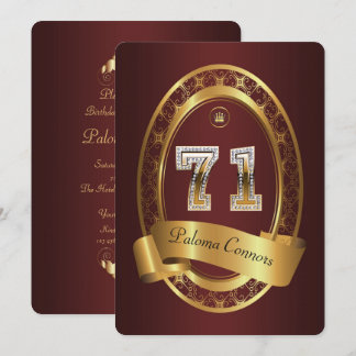 71. Geburtstagsfrau, elegante Farbe Einladung