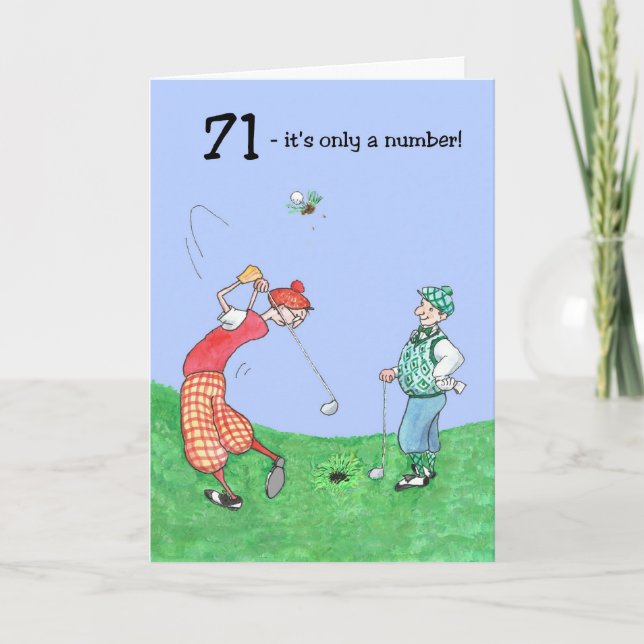 71. Geburtstagskarte für einen Golfer Karte (Vorderseite)