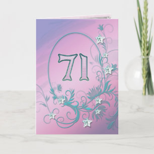 71. Geburtstagskarte mit Diamantenstars Karte
