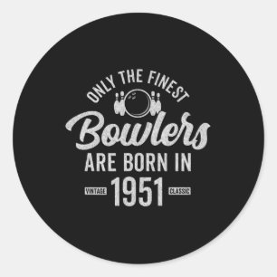 71 Jahre alter Bowler Bowling 1951 71. Geburtstag Runder Aufkleber