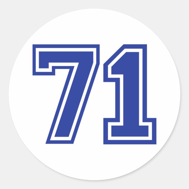 71 - Nummer Runder Aufkleber (Vorderseite)