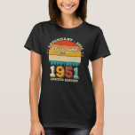 71 Year Old Awesome Since 1951 71st Birthday Gift T-Shirt<br><div class="desc">Birthday Design For anyone who's horoscope say difficult & Stubborn But totally worth.Wear it with pride at work,  school gym perfect to pair with shorts,  leggings or jeans for a casual yet trendy Look</div>