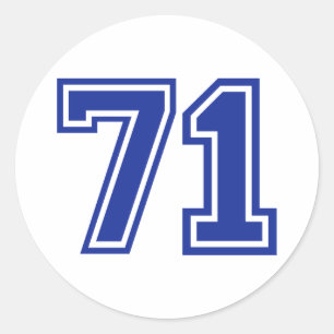 71 - Zahl Runder Aufkleber