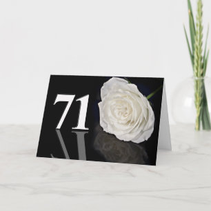 71e Anniversaire Carte avec une rose blanche class
