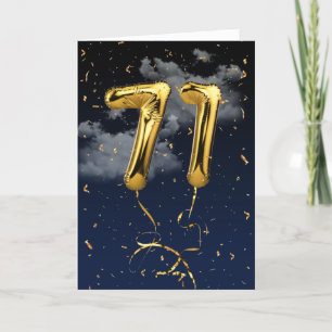 71e Anniversaire Gold Mylar Balloon et carte Confe