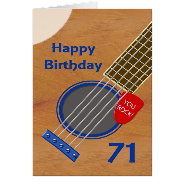 71e anniversaire Guitare Joueur Anniversaire (Devant)