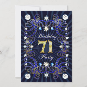 71e anniversaire invitation de fête avec des masse