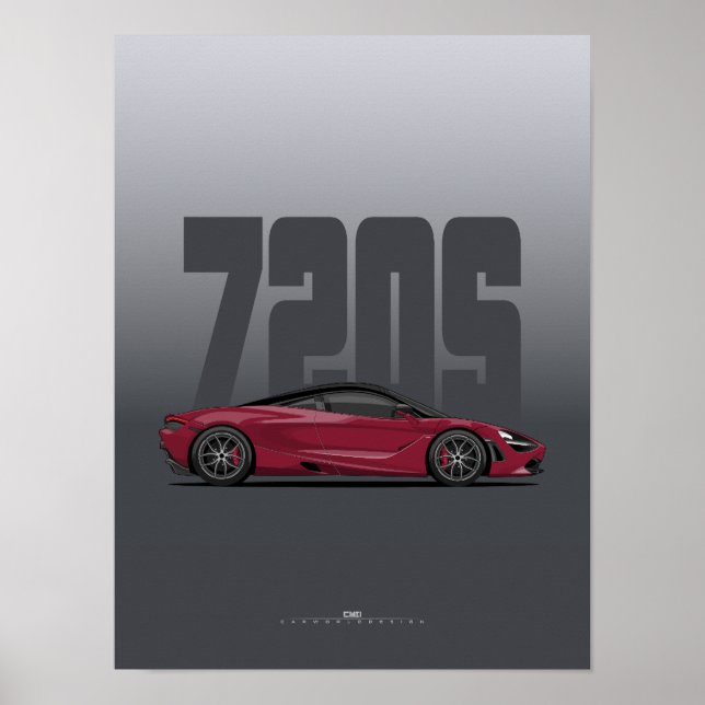 720S Supercar Poster - Memphis Red (Vorne)