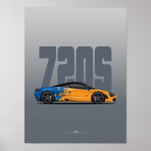720S Supercar Poster - Pappaya Livery
