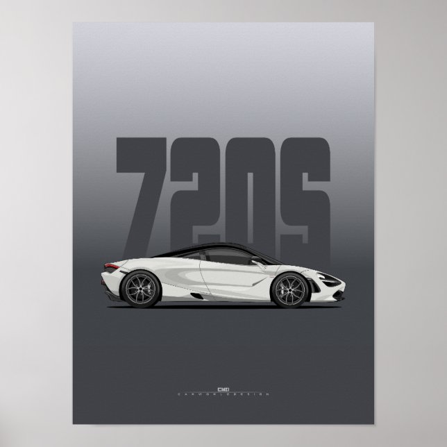 720S Supercar Poster - weiß (Vorne)