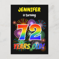72. Geburtstag - Fun Fireworks, Regenbogen Look "7