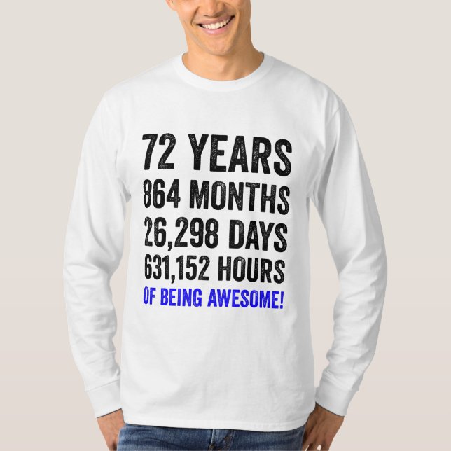 72. Geburtstag // Geburtsjahrgang der Funny Men T-Shirt (Vorderseite)