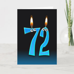 72. Geburtstag Kerzen und Augäpfel Karte