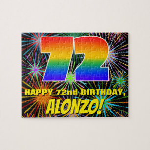 72. Geburtstag: Spaß, bunte feierliche Feuerwerke