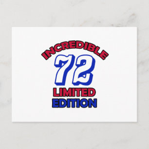 72 Geburtstagsdesign Postkarte
