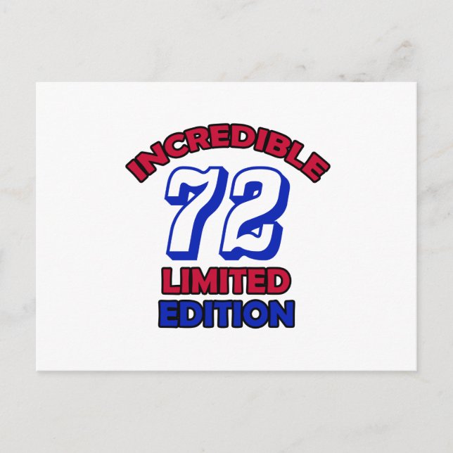 72 Geburtstagsdesign Postkarte (Vorderseite)