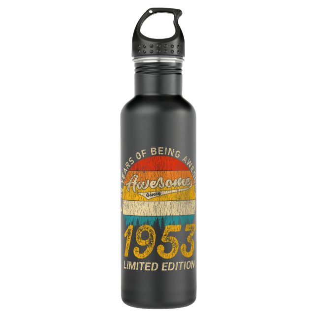 72 Jahre alt 1953 Retro Phantastisch 72. Geburtsta Edelstahlflasche (Vorderseite)
