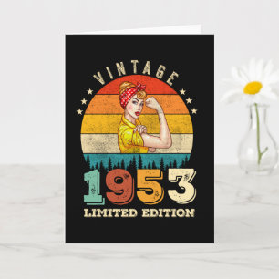 72 Jahre alter Tag 1953 Vintag 72. Geburtstagsfrau Karte